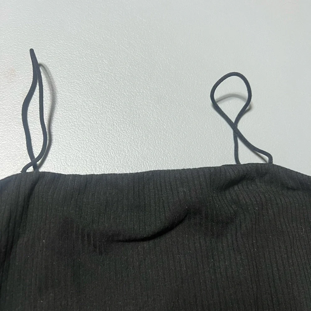 Black Ribbed Bodycon Dress - Picture 3 of 3